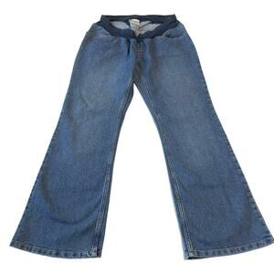 Motherhood Maternity Jeans Petite Medium Stretch Bootcut Below Belly Band Denim